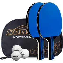 Набір для пінг-понгу Senston: 2 ракетки, 3 м'ячі, сумка. Підходить для студентів, початківців, тренувань та сімейного дозвілля (S8)
