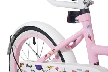 Дитячий велосипед 16 дюймів для дівчинки з ручкою-штовхачем, бічними колесами та кошиком Kimet