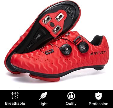 Велотуфлі для їзди на велосипеді: чоловічі та жіночі MTB, сумісні з педалями Look SPD, SPD-SL, Delta Lock, Peloton, розмір 39 EU, червоно-білі