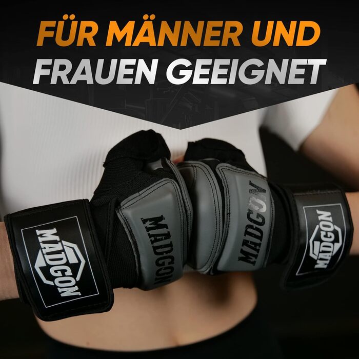 Професійні MMA рукавички MADGON S чорні – для боксу, тренувань, бойових мистецтв, греплінгу, фріфайту, зносостійкі, преміум-якість
