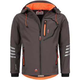 Чоловіча куртка Softshell AS301: водонепроникна функціональна куртка для outdoor з флісовою підкладкою, сіро-помаранчева, розмір L