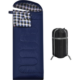 Спальний мішок Redcamp Baumwoll-Flanell для кемпінгу, 3 сезони, теплий та комфортний, вага 1.8-2.9 кг, колір морський блакитний
