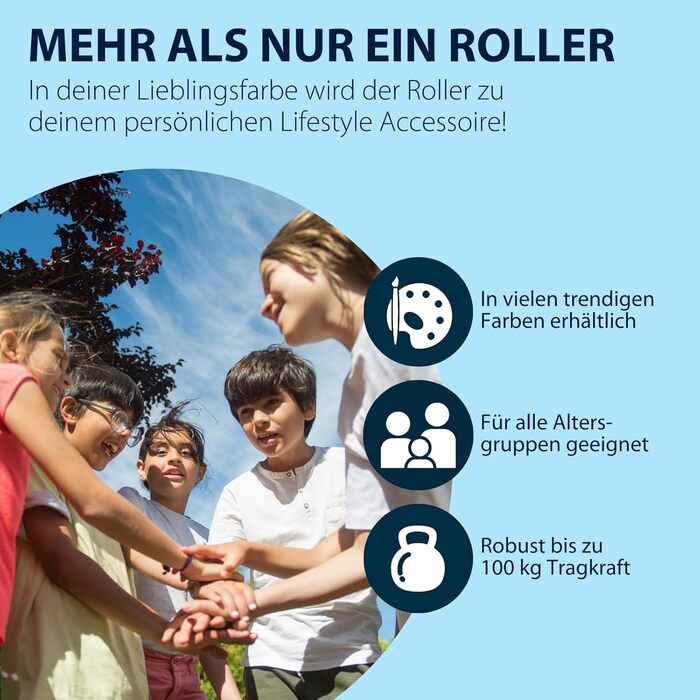 Самокат HUDORA BigWheel Pure алюмінієвий, складаний, для дорослих і підлітків, до 100 кг, з підніжкою, регульований кермо
