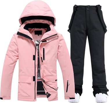 Жіночий комплект гірськолижний HOTIAN: куртка та штани, водонепроникний, вітронепроникний, теплий, для сноубордингу та гірськолижного спорту, M, DBK+BK