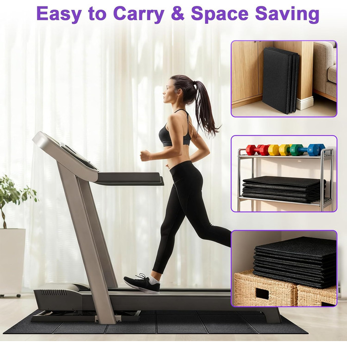 Килимок під бігову доріжку та велотренажер, захисний підкладник для фітнес-обладнання, 148×61 см, посилений