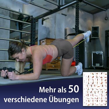 Резистентні стрічки POWERFUL-X з анкером для дверей та ручками, фітнес-стрічки для силових тренувань, йоги та фізіотерапії