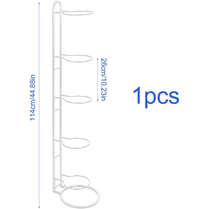 Підставка для м'ячів XIAQICA: тримач для 5 м'ячів, знімна конструкція, стабільна та міцна. Підходить для баскетболу та футболу (білий)