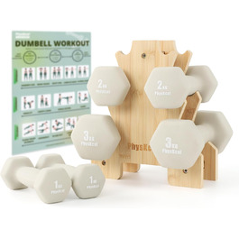 Набір гантелей Kurzhanel-Set 30 кг з підставкою для дому та фітнес-залу | Küstenbrise (12 кг, Sand Stone)