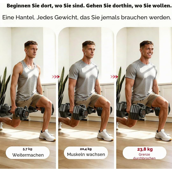 Регульовані гантелі FEIERDUN Smart-Click 2x24 кг, набір роздільних ваг для фітнесу та тренувань вдома та в залі, протиковзаюче руків'я