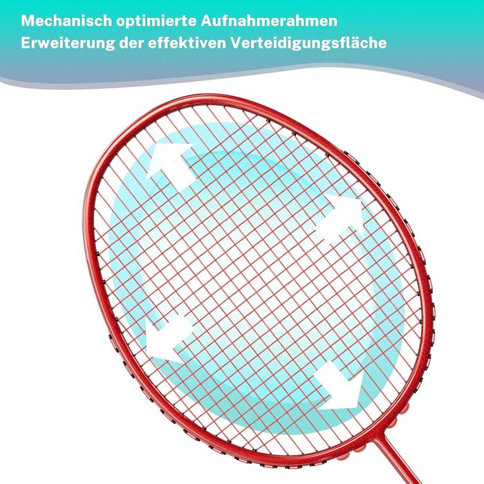 Ракетка для бадмінтону Profi 100% карбон, ультралегка, для тренувань та розваг (червона)