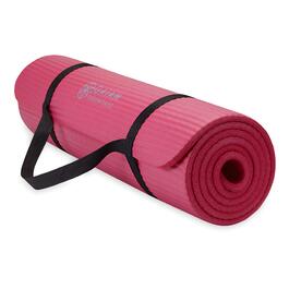 Yogamat Gaiam Essentials товстий (1 см) рожевий 183x61 см з ременем для зручного транспортування - килимок для йоги та фітнесу