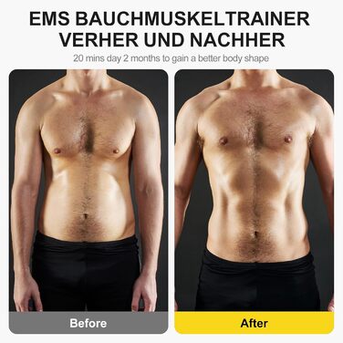 EMS тренажер для пресу, електричний, 10 режимів, 30 інтенсивностей, USB, портативний, жовтий