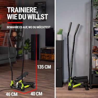Степпер Hop-Sport HS-45S Slim Up-Down-Side для дому, тренажер для всього тіла, з комп'ютером, лаймовий