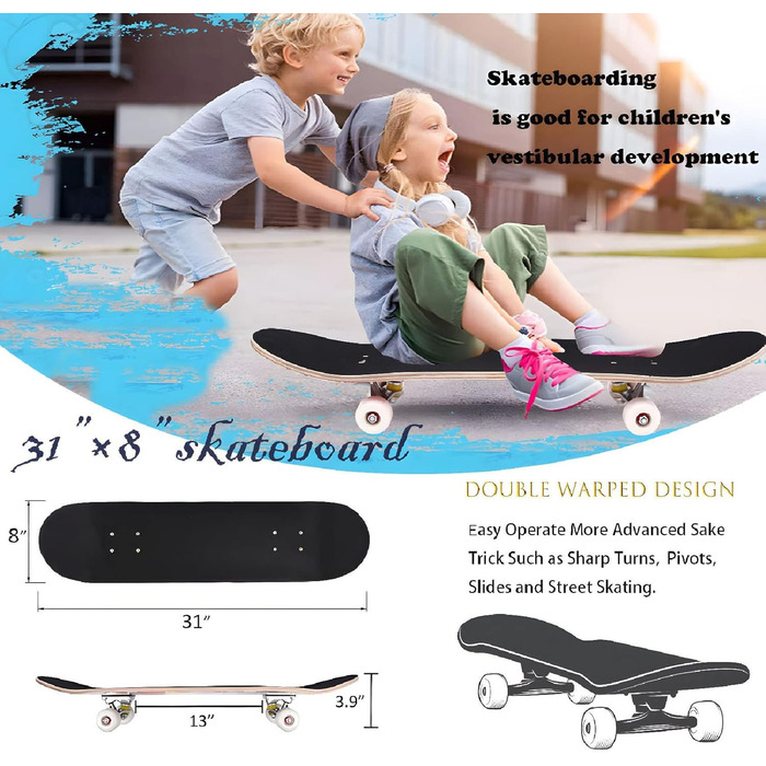Скейтборд ANYFUN Pro Complete 31x8