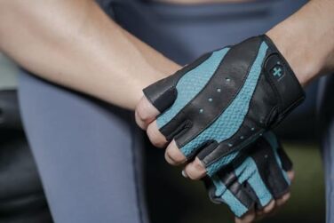 Рукавички спортивні жіночі Harbinger Pro 2.0 для тренувань - дихаючі, з шкіряною долонею, для гантелей, гир, турніка, бірюзові