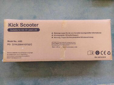 Дитячий та дорослий електросамокат-тріскач (кікскоутер) з подвійною амортизацією, гальмами та ременем для перенесення (блакитний)