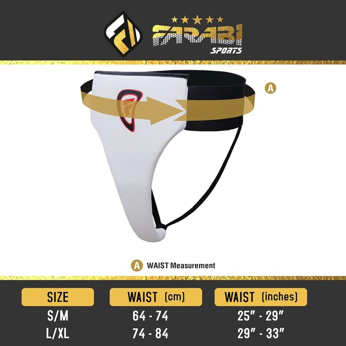 Захист паху Farabi Sports для жінок, захист геніталій для кікбоксингу та єдиноборств (Чорний, L-XL)