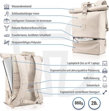 Водонепроникний рюкзак HEAVER Rolltop з відділенням для ноутбука, універсальний міський рюкзак для жінок і чоловіків, великий, для навчання та щоденного використання