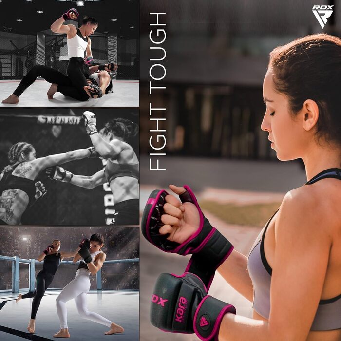 Боксерські рукавички RDX для MMA, Grappling, Muay Thai, Kickboxen, Freefight, з натуральної шкіри Maya Hide (РОЖЕВІ, XS-S)