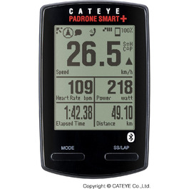 Велокомп’ютер Cateye Padrone Smart+ CC-SC100B, чорний, компактний