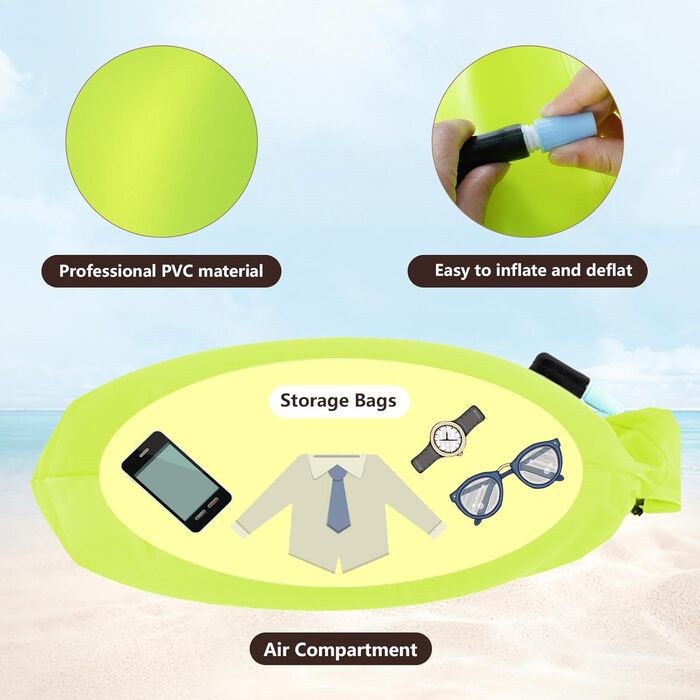 Надувна плавуча шийка 20L для дорослих та дітей - безпечний плавальний засіб для відкритих вод та триатлону (жовтий)