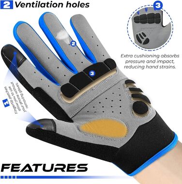 Велосипедні рукавички BEAST RAGE Vofinger для їзди по горах, BMX, MTB, шосе, чоловічі та жіночі, сині