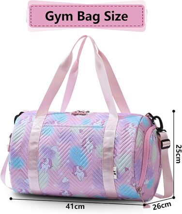Спортивна сумка з єдинорогом, рожева - для тренувань та спорту (унісекс)