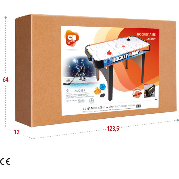 Кольоровий стіл для хокею на повітрі ColorBaby 85330, розмір 122 x 61 см, 122 x 61 x 75 см