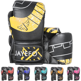 Дитячі боксерські рукавички Jayefo 7 oz, жовті, для кікбоксингу та муай тай