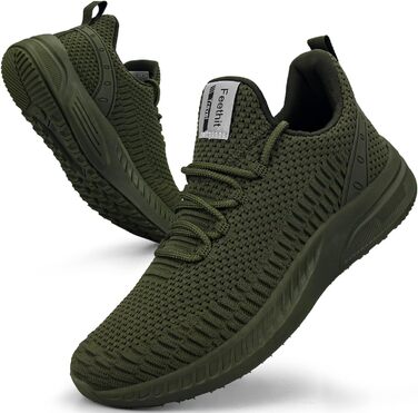 Жіночі кросівки Feethit для бігу та фітнесу. Легкі, дихаючі, з гумовою підошвою. Білі, чорні, хакі (37 EU)