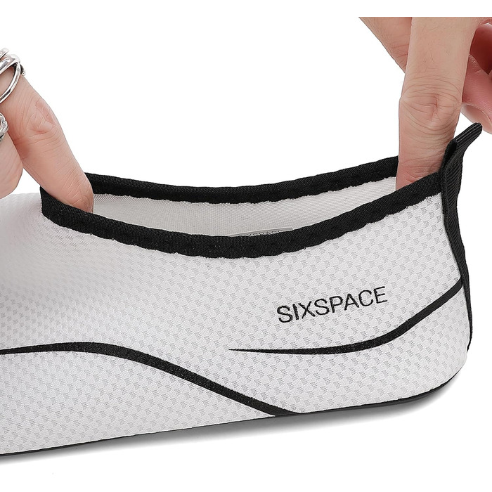 Чоловічі та жіночі аквашузи Sixspace для плавання, серфінгу, йоги. Швидко сохнуть, дихають, білі (35 EU)