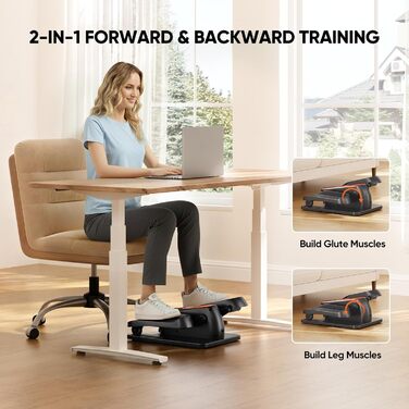 Електричний міні кросс-тренажер Dripex для дому з пультом, 12 швидкостей та 6 програмами (Orange)