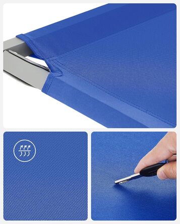 Кемпінгове ліжко SONGMICS - TÜV Rheinland, 210x72x45 см, блакитне