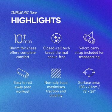 Фітнес-килимок для тренувань adidas, товщина 10 мм, 183x61 см, з ременем для перенесення, червоний