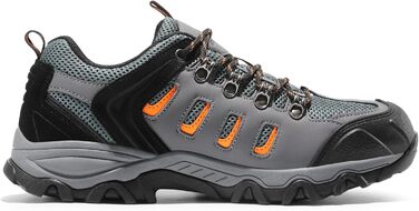 Чоловічі водонепроникні трекінгові черевики NORTIV - низькі, легкі, для хайкінгу, кемпінгу та трекінгу (41.5 EU, широкі, чорний, темно-сірий, помаранчевий матовий)