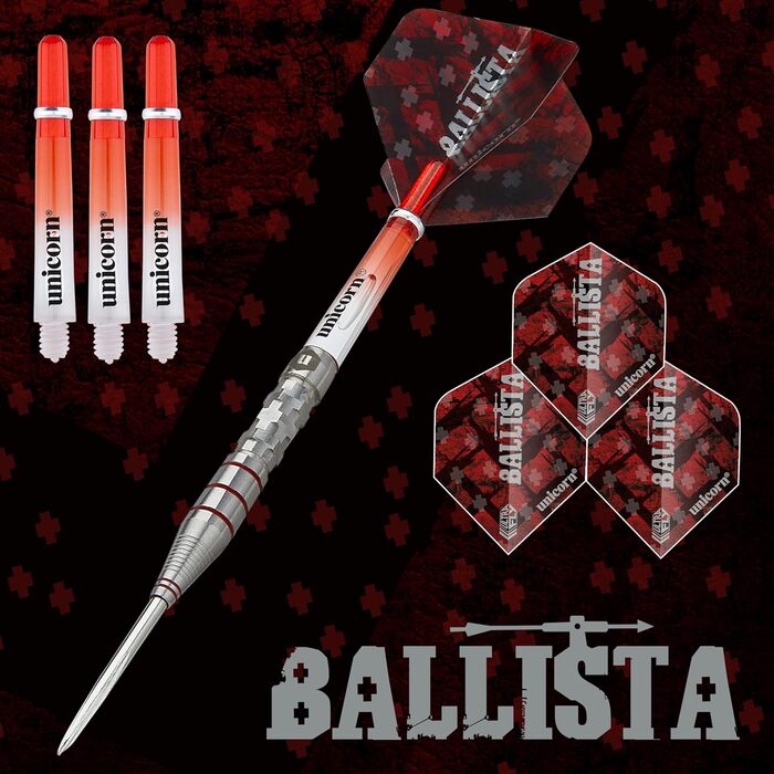 Дротики для дартсу Unicorn Ballista з сталевим наконечником, 90% вольфраму, вага 21 г, стиль 3