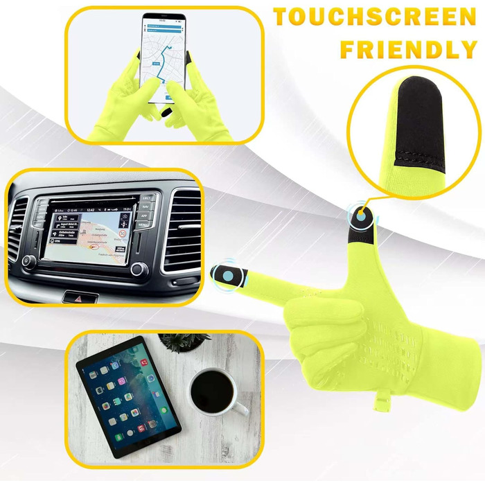 Рукавички для велоспорту з сенсорним екраном, чоловічі, зелені. Нековзкі, вітронепроникні, для велосипеда, бігу, їзди, лиж. Розмір M