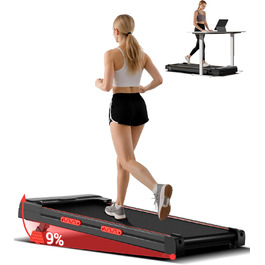 Walking Pad з нахилом 15% та швидкістю 10 км/год: компактний біговий тренажер для дому та офісу, LED-дисплей, пульт дистанційного керування, 2.5PS, максимальне навантаження 136 кг, тиха робота