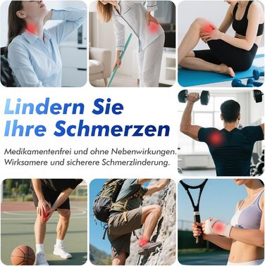 EMS масажер TENS: електрична стимуляція м'язів з 36 програмами, 10 електродів для ніг, спини, плечей