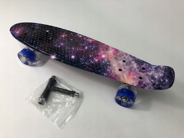 Пенні-борд MalPlay Fiszka, рожевий, 56 см, світлодіодні колеса LED, підшипники ABEC-7