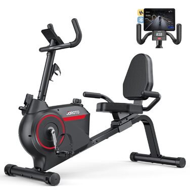 Велотренажер горизонтальний JOROTO JH30/JH30PRO з Bluetooth, LCD дисплеєм, до 136 кг - для дому