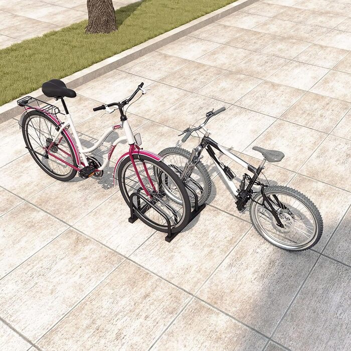 Підставка для велосипедів HENGMEI на 2 велосипеда, сталева, чорна. Підходить для шин шириною 30-65 мм. Монтаж на підлогу або стіну.