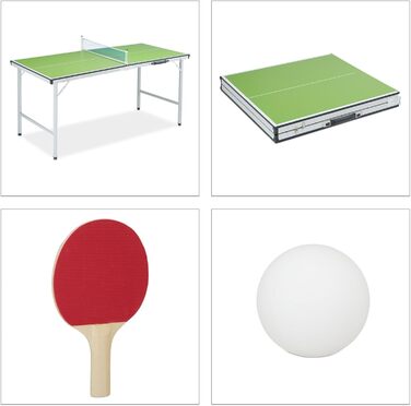 Складаний міні-стіл для настільного тенісу з сіткою – набір для пінг-понгу з 2 ракетками та 3 м'ячами, портативний, регульована висота, для використання в приміщенні та на вулиці