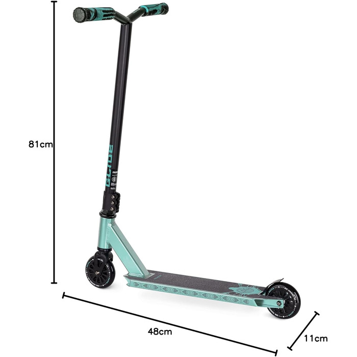 Movino Glide Stunt Scooter: професійний фристайл ролер з колесами 100 мм, дека з алюмінію 6061, вантажопідйомність 100 кг (Glide - блакитний)