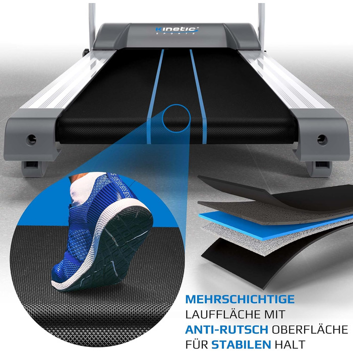 Бігова доріжка KINETIC SPORTS Pro KST3000, складана, 1100 Вт, 12 програм, нахил, динаміки, до 12 км/год, велика бігова поверхня