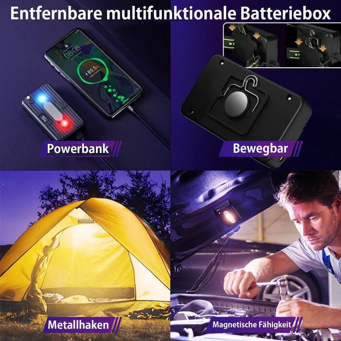 Ліхтар на голову Skylla LED акумуляторний, 250000 люмен, Zoom, 11 режимів, IP67, регульований, для кемпінгу та надзвичайних ситуацій