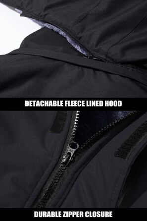 Зимова куртка MAGCOMSEN для чоловіків: тепла, водонепроникна, з капюшоном. Підходить для катання на сноуборді, активного відпочинку та роботи. Розмір L, чорний колір.