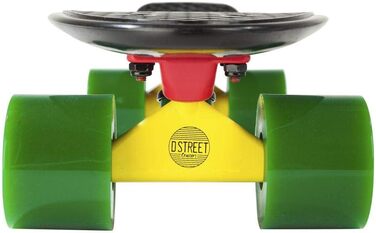Скейтборд Dstreet Polyprop 3rd Gen 23'' для дорослих, унісекс, поліпропілен, різнокольоровий (Rasta)