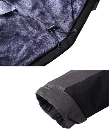 Зимова куртка KEFITEVD для чоловіків, водонепроникна, тепла, з підкладкою, для катання на лижах, зимова, спортивна, вітронепроникна, дихаюча, знімний капюшон (S, чорно-сіра)