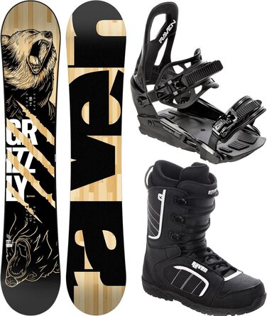Комплект для сноуборду Raven Grizzly 161 см з кріпленнями s230 M/L і черевиками Target 40, чорний